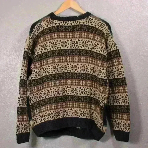 VINTAGE Eagle Menswear Handknit Sweater Cozy Cabincore Cosby Men Large - Picture 10 of 11